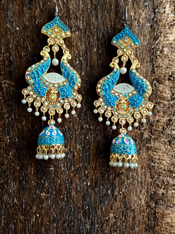 Elegant Long Jhumka Earrings with Intricate Detailing for a Bold Statement - Image 2