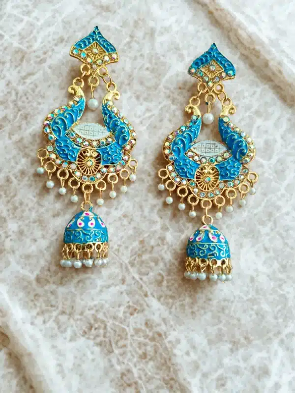 Elegant Long Jhumka Earrings with Intricate Detailing for a Bold Statement - Image 4