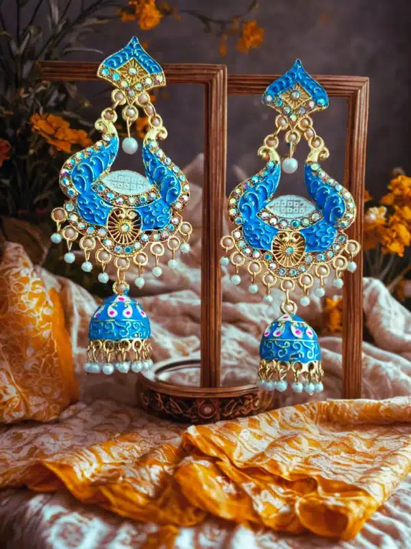Elegant Long Jhumka Earrings with Intricate Detailing for a Bold Statement - Image 5