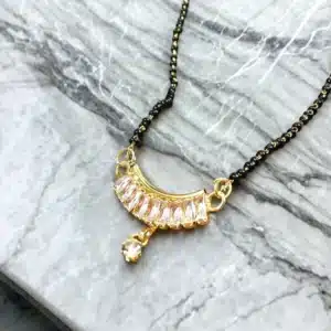 Fancy Latest Design Rose Gold Polish Diamond Mangalsutra Brass Mangalsutra