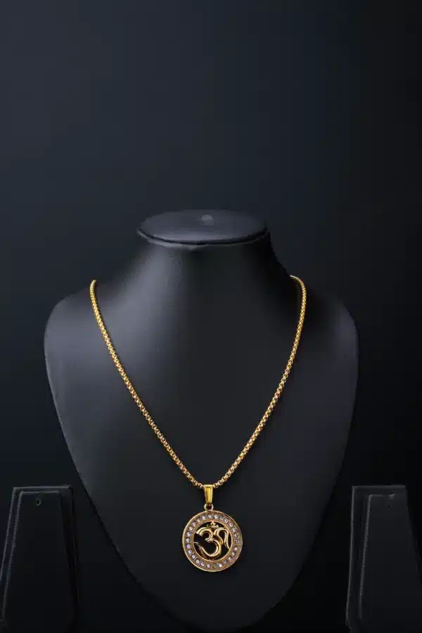 Om Diamond Pendant Gold Plated Gold-plated Brass - Image 4