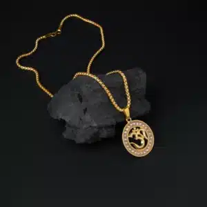 Om Diamond Pendant Gold Plated Gold-plated Brass