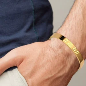 Golden Shree Ram written Kada, Anti-tarnish Bracelet, Skin friendly