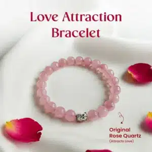 Natural Rose Love Attraction Quartz Crystal Bracelet