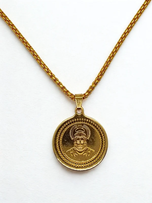 Divine Hanuman Gold Pendant Necklace – Stainless steel Gold-Plated Spiritual Jewelry