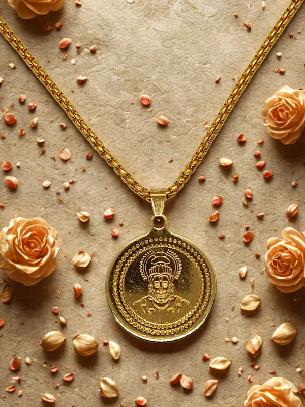 Divine Hanuman Gold Pendant Necklace – Stainless steel Gold-Plated Spiritual Jewelry - Image 2