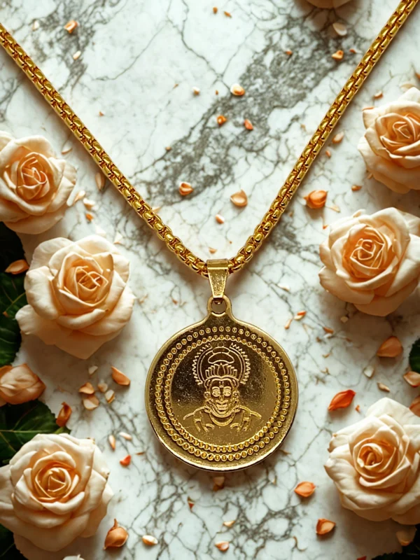 Divine Hanuman Gold Pendant Necklace – Stainless steel Gold-Plated Spiritual Jewelry - Image 3