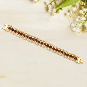 Premium Gold-Plated Rudraksha Bracelet – Spiritual Energy & Style Combined