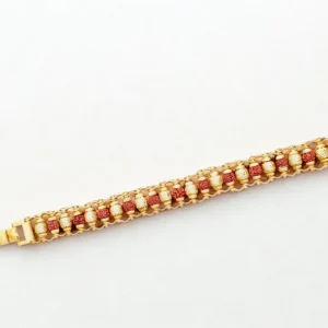 Elegant Rudraksha & Gold Beds with Gold Plated Bracelet